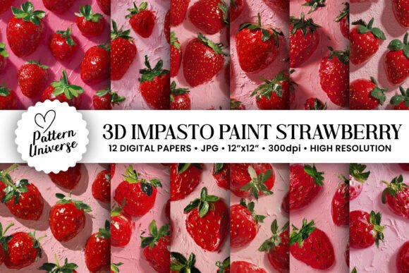 3D Impasto Painted Strawberry Patterns: A Creative Twist for Your Projects