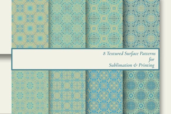 8 Blue Batik Seamless Patterns for Designers