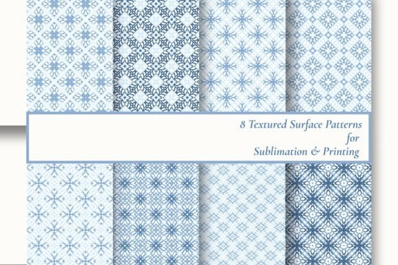 8 Blue Geometric Seamless Tile Patterns: A Modern and Versatile Design Resource