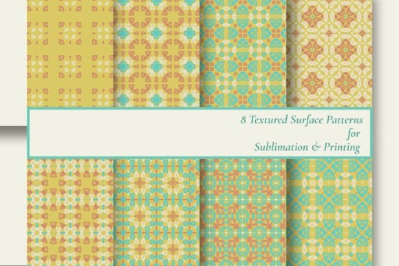 8 Mustard Boho Retro Seamless Patterns for Modern Design
