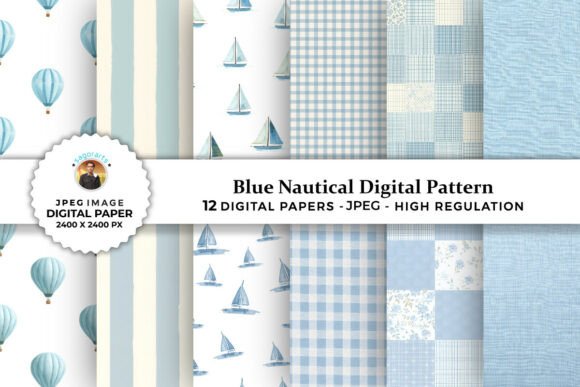 Blue Nautical Digital Patterns