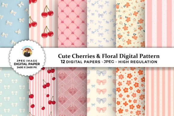 Cute Cherries Floral Digital Patterns: A Strategic Resource for Creative Professionals and Craft Enthusiasts