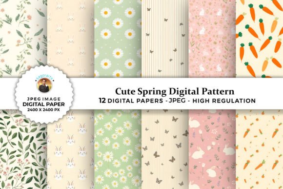 Cute Spring Digital Patterns for Creative Projects