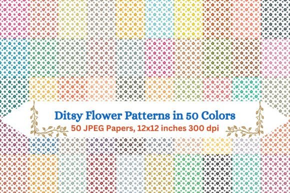 Ditsy Flower Patterns in 50 Colors