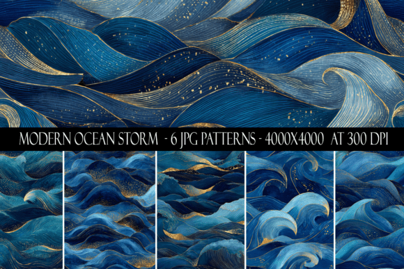 Modern Ocean Storm Seamless Patterns: A Must-Have for Designers