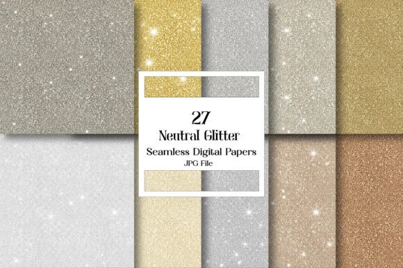 Neutral Glitter Seamless Patterns: A Subtle Elegance for Modern Design