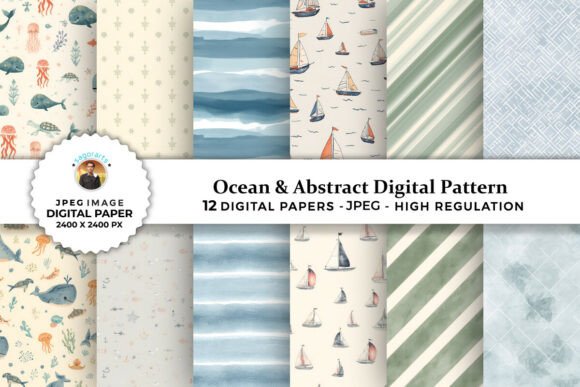 Ocean Abstract Digital Patterns