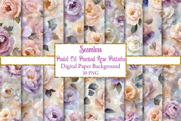 Pastel Oil Painted Rose Patterns for Modern Design