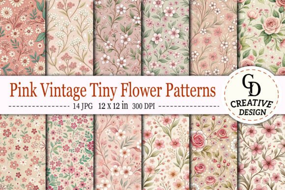 Pink Vintage Tiny Flower Patterns