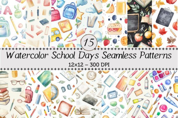 School Days Seamless Patterns: A Versatile Design Resource for Creative Projects