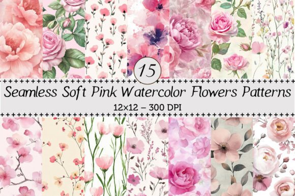 Seamless Soft Pink Flowers Patterns