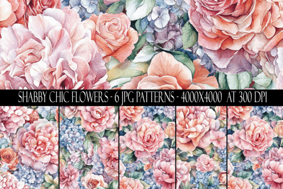 Shabby Chic Flower Seamless Patterns: A Versatile Digital Resource for Creative Projects