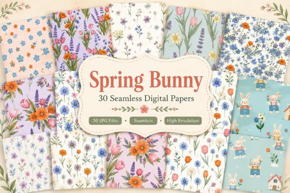 Spring Bunny Seamless Patterns Set: A Creative Must-Have
