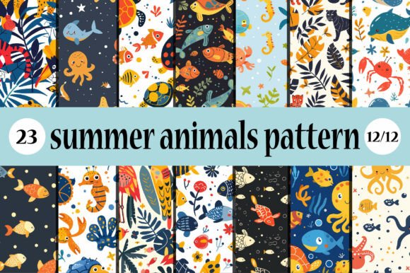 Summer Animal Seamless Patterns: A Creative Resource for Designers and Entrepreneurs
