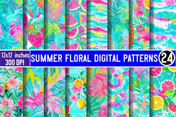 Summer Floral Digital Patterns: A Versatile Design Resource for Modern Creatives