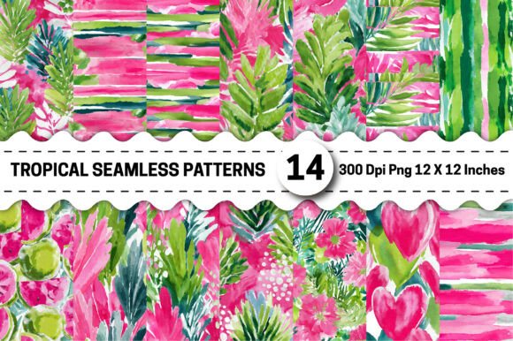 Tropical Seamless Patterns, Summer Patte