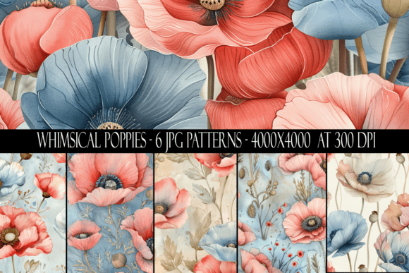 Whimsical Poppy Seamless Patterns: Creative Solutions for Designers and Entrepreneurs